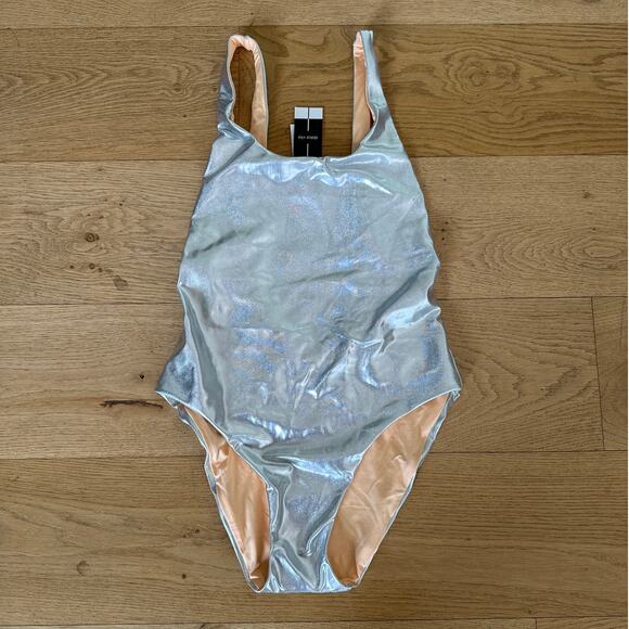 Dolce Vita - Flip It & Reverse It One Piece Swimsuit in Silver & Peach - Picture 1 of 4